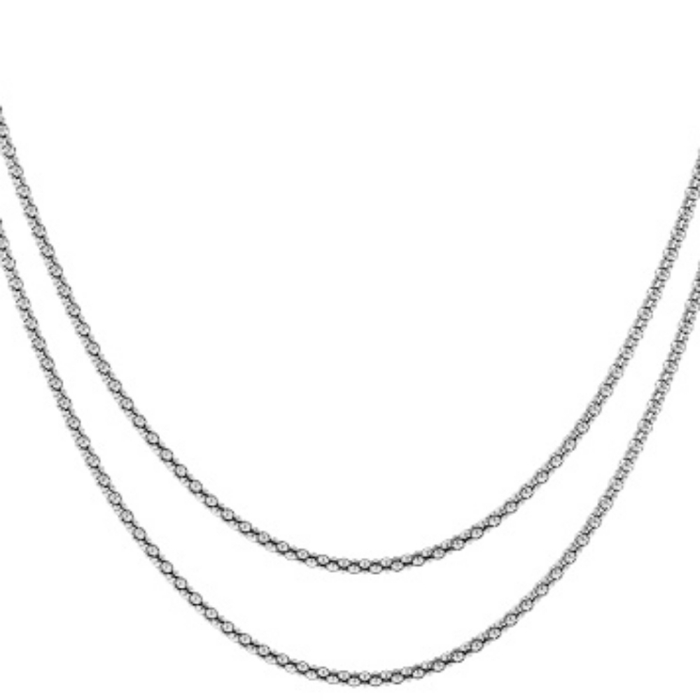 NWT JTV Pair Of Sterling Silver Popcorn Necklaces 24 And 28 Inch
